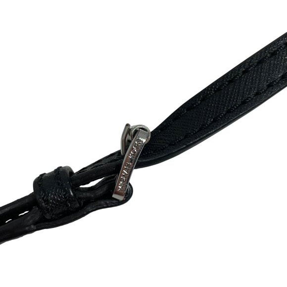 Michael Kors Jet Set Black Signature Logo Crossbody Bag w/ Adjustable Strap - Picture 5 of 12